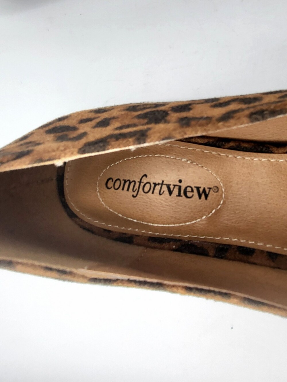 comfortview Women's Leopard Print Pointed Flats - Brown/Black 10 M NIB - Picture 3 of 8